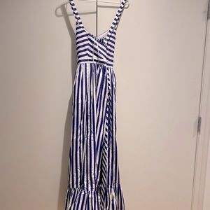 J. Crew Blue + White Striped Long Summer Dress - NEW WITH TAGS